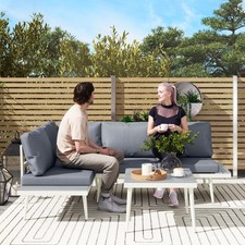 Outsunny Zestaw mebli ogrodowych 4 osoby Odporny na warunki atmosferyczne Zestaw mebli balkonowych z sofą 2-osobową na sprzedaż  Wysyłka do Poland