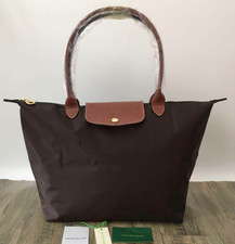 LONGCHAMP Le Pliage Oryginalna torba tote L Heban Brąz - Płótno z recyklingu Outlet, używany na sprzedaż  Wysyłka do Poland