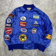 Jaqueta de pesca vintage masculina média bass angker cetim bombardeiro patches Dawa Zebco comprar usado  Enviando para Brazil