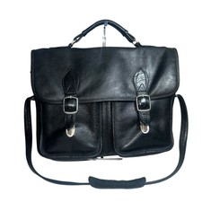 Bolsa de ombro maleta de couro preta colombiana bolsa de trabalho para laptop comprar usado  Enviando para Brazil