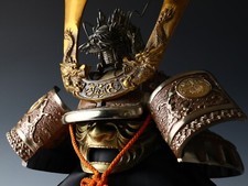 Capacete japonês antigo vintage samurai Kabuto - capacete de crista da família dragão comprar usado  Enviando para Brazil