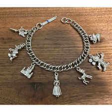 Usado, Pulseira Berloque Vintage Silvertone Disney Productions Mickey Dumbo Sininho 7” comprar usado  Enviando para Brazil