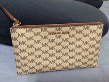 Bolsa carteira Michael Kors jet set bronzeada monograma embreagem logotipo MK pulseira comprar usado  Enviando para Brazil