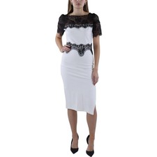 Vestido de festa e coquetel Beulah feminino branco acabamento em renda midi S BHFO 8377, usado comprar usado  Enviando para Brazil