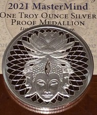 2021 Silver Shield MASTERMIND 1 oz .999 PROVA Conscientia baixo certificado de autenticidade comprar usado  Enviando para Brazil