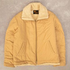 Jaqueta acolchoada vintage anos 90 forrada de lã profunda GG feita nos EUA masculina bege ao ar livre, usado comprar usado  Enviando para Brazil