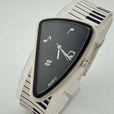 Relógio de quartzo tema musical vintage unissex triângulo plástico branco ~ Precisa de bateria comprar usado  Enviando para Brazil
