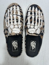 Tênis Vans Hazy Bone Skeleton Slip On Mules Marrom Feminino 7 Masculino 5.5, usado comprar usado  Enviando para Brazil