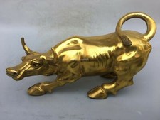 Móveis de cobre de latão 16"" decoram animal boa sorte cobre estátua de boi touro  comprar usado  Enviando para Brazil