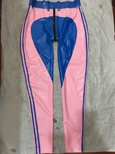 Latex Rubber Pantalon Femme Bleu Clothing Long Pant Trouser Pink Rose Rayure Man comprar usado Latex Rubber Pantalon Femme Bleu Clothing Long Pant Trouser Pink Rose Rayure Man comprar usado  Enviando para Brazil