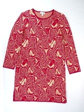 Vestido de malha St. John Sport ouro vermelho metálico cintilante estampado elástico coquetel G comprar usado  Enviando para Brazil