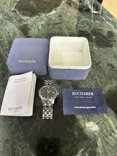 Usado, Relógio automático masculino Bucherer 36 mm data tom prata mostrador preto 2824.901 fabricado na Suíça comprar usado  Enviando para Brazil