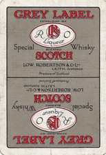 AMPLO RARO VINTAGE "Whisky - Etiqueta Cinza (Baixo, Robertson)" ÚNICO Cartão de Jogo comprar usado  Enviando para Brazil