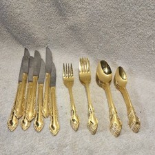 Rogers by Kenwood Japão 39 peças conjunto de placa de ouro - faltando uma faca comprar usado  Enviando para Brazil