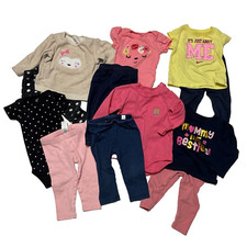 Lote de roupas para bebês meninas pacote com 12 calças bodysuit tops carters Nike Carhartt 12 M, usado comprar usado  Enviando para Brazil