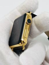 Apple Watch SERIES 2 de ouro 24K 42 mm com pulseira de couro preta comprar usado  Enviando para Brazil