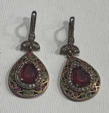 BRINCOS FEMININOS VINTAGE PRATA 925 - BRINCOS ELEGANTES - MODELO ANTIGO - ESTILO TURCO comprar usado  Enviando para Brazil