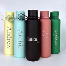Garrafa de água isolada de aço inoxidável gravada personalizada com alça 600 ml comprar usado  Enviando para Brazil