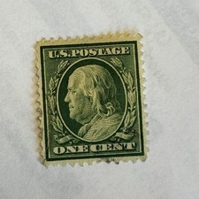 Selo verde 1909 Benjamin Franklin 1 centavo. Raro. Selo de peça Absolute Gem EUA | comprar usado  Enviando para Brazil