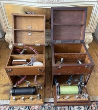 2 X Antigua máquina de electroterapia? Cilindro de circuito eléctrico de caja de madera segunda mano  Embacar hacia Mexico