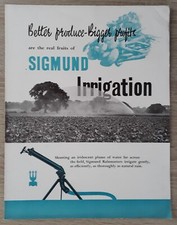 Folleto de equipos de riego Sigmund c.1953 - Bombas Sigmund segunda mano  Embacar hacia Mexico