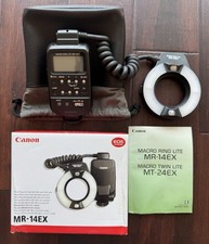 Flash Canon MR-14EX Macro Ring Lite, TTL, Macro Flash TESTADO FUNCIONA NOVA CAIXA ABERTA comprar usado  Enviando para Brazil