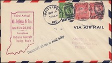 Używany, Poczta lotnicza TRZECI ROCZNY SAMOLOT ALL- INDIANA Indianapolis 15.6.1931 na sprzedaż  Wysyłka do Poland