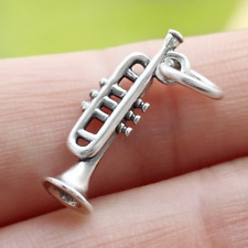 Dije colgante trompeta plata esterlina 925 instrumento musical viento reproductor de música segunda mano  Embacar hacia Mexico