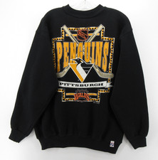 Moletom masculino vintage Pittsburgh Penguins logotipo preto grande 7 hóquei anos 90 1992 comprar usado  Enviando para Brazil