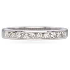Anel de banda de meio canal de platina com diamante comprar usado  Enviando para Brazil
