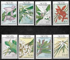 Nevis 1990 - Świąteczne kwiaty Orchidee - Zestaw 8 znaczków - Scott #626-33 - MNH na sprzedaż  Wysyłka do Poland