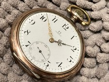 antigo relógio de bolso OMEGA 0.800 prata esterlina medalhas suíças caixa gravada comprar usado  Enviando para Brazil