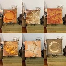 Placas exclusivas de cerâmica de estúdio – designs abstratos envidraçados à mão, conjunto de 6, usado comprar usado  Enviando para Brazil