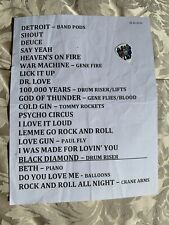 KISS 2019 END OF THE ROAD TOUR TACO SHEET / SET LIST TOMMY THAYER PALHETA DE GUITARRA LA, usado comprar usado  Enviando para Brazil