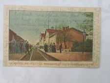 Pocztówka Lodz Lodzkie Litzmannstadt Dworzec kolejowy Fabrikbahn Poczta polowa 1915 na sprzedaż  Wysyłka do Poland