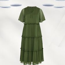 Usado, Vestido Midaxi Ex Feminino Plus Size Chiffon Camadas em Verde Cáqui comprar usado  Enviando para Brazil