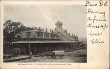 Usado, Cartão postal antigo depósito estação ferroviária NORWALK CONNECTICUT CT comprar usado  Enviando para Brazil