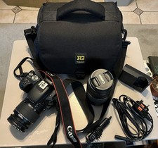 Câmera Canon EOS 200D DSLR e 18-55mm III e EF 75-300mm kit de lente dupla bolsa controle remoto comprar usado  Enviando para Brazil