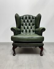 Chesterfield green leather for sale  LEAMINGTON SPA