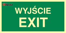 WYJŚCIE EXIT znak tablica ewakuacja płyta 150x300 LIBRES POLSKA SP  na sprzedaż  PL