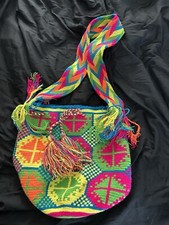 Nova Bolsa Mochila Colombiana 100% Wayuu Feita à Mão Multicolor  comprar usado  Enviando para Brazil
