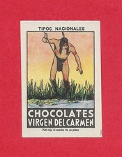 Poster Stamp Chocolates Virgen del Carmen Vignetten Red Indian Fisherman (1930s) comprar usado  Enviando para Brazil
