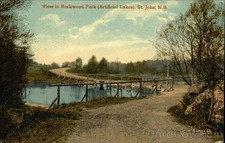 Cartão postal antigo Canadá Saint John, NB View Rockwood Park (lagos artificiais) comprar usado  Enviando para Brazil