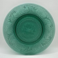 Usado, Tiara sanduíche vidro abeto verde 8 polegadas prato de salada azul-petróleo comprar usado  Enviando para Brazil