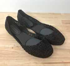 Usado, Sapatilhas de balé Melissa x Campana Black Sparkly Jelly tamanho 9 UE 40 recortadas peculiares comprar usado  Enviando para Brazil