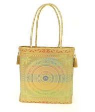 Bolsa de mão feminina Mandala bege tecido étnico indiano Zari brocado bolsa de ombro comprar usado  Enviando para Brazil