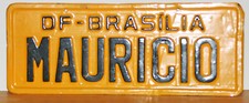 PLACA DE LICENÇA 2001 DF CAPITAL DISTRITO FEDERAL BRASILIA MAURICIO VAIDADE   comprar usado  Enviando para Brazil