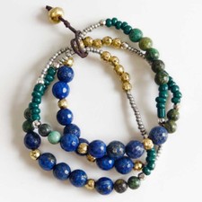 Novo 3 peças Chicos Boho contas de pedra pulseira elástica empilhável joia feminina retrô comprar usado  Enviando para Brazil