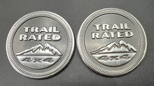 Par Jeep Trail classificação 4x4 emblema para-lama logotipo medalhão 2 3/8" ou 60mm comprar usado  Enviando para Brazil