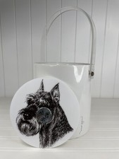 BALDE DE GELO VINTAGE MEADOS DO SÉCULO MORGAN & CO SCHNAUZER CACHORRO BRIGADA ACRÍLICO comprar usado  Enviando para Brazil